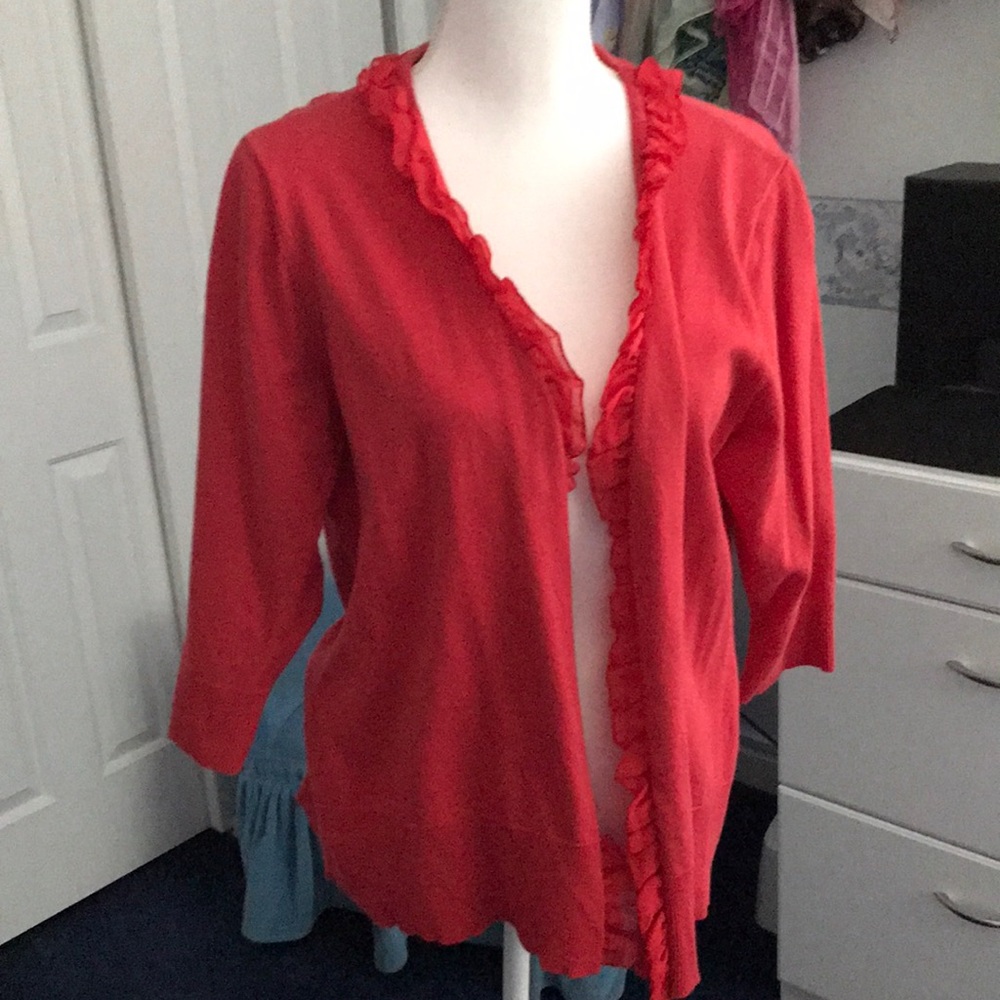 3/4 Sleeve Red Sweater